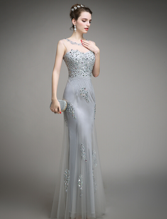 Silver evening gowns online shopping-the world largest silver ...