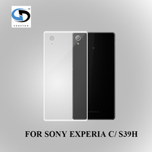 hot sale Luxury Ultra Thin silicon mobile phone cover clear soft TPU cases for SONY XPERIA C(s39H) free shipping