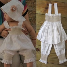 0 3 Years Toddler Baby Kids Ruffled Outfit 3 Pcs Girl Top Pants Hat Set Dress
