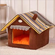 2016 Новый Стекаются Ткань Pet Bed Питомник Симпатичные Кости Собачья Будка зеленый Желтый Caffee Пэт Мебель Животное мусор может распускать и мыть