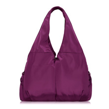 2016 Casual Fashion Women Big Capacity Handbag Waterproof Nylon Purple Shoulder Bags Famous Designer Hot Sale Handbags XA287H