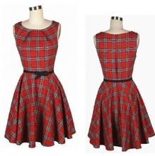 hot sale r1122 CLASSY TARTAN CHRISTMAS 1950’s ROCKABILLY SWING DRESS party kleid