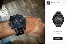 Nixo de hombre 48-20 Chrono lujo del acero inoxidable de 3 enlace venda de la pulsera w / micro ajuste japonés movimiento de cuarzo