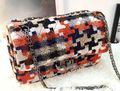 Color plaid tweed braided chain buckle bag diamond lattice car suture woolen shoulder bag diagonal bag