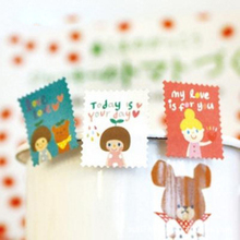 4Sheets / Pack New Fashion Theme Paper Stamp Sticker Diary Decorative Stickers Affixed H0189