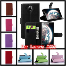 Lenovo A536 phone case luxury litchi texture wallet style flip pu leather cover Lenovo A536 magnetic case with stand function