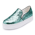 New Fall Fashion Glitter Style Hot Women Casual Shoes Shiny Gold Sliver Loafers Flat Shoes a