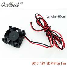 DIY Parts DC 12V 30MM 3CM 30X30X10MM 3D printer head fan for 3D printer accessories with 2Pin length 80cm free shipping