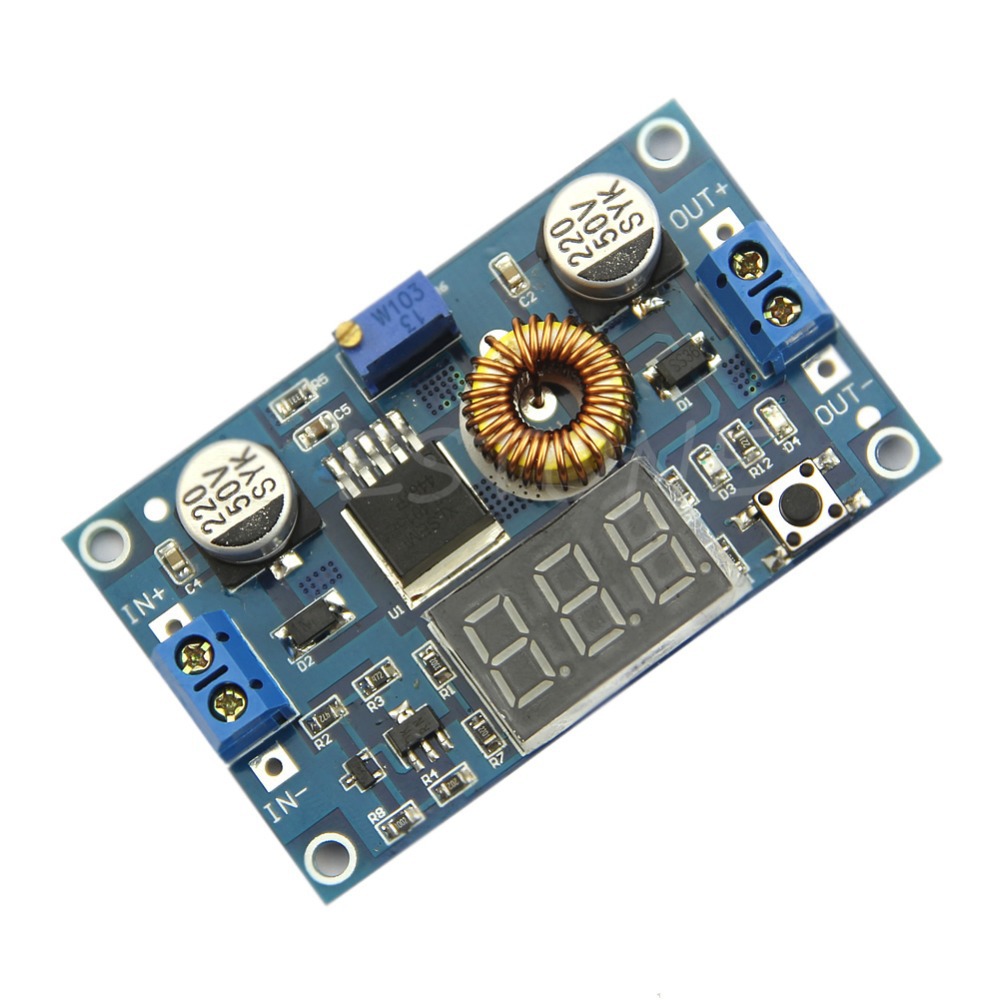 Free Shipping 75W 5A Adjustable LED Driver DC-DC Step-down Charge Module With Voltmeter