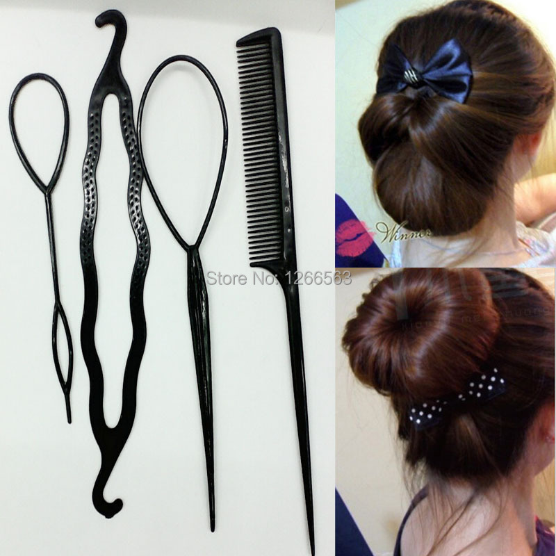 Newest Women hair accessory Synchronized pull hair pin wear hair sticks pattern portable hair maker accessories