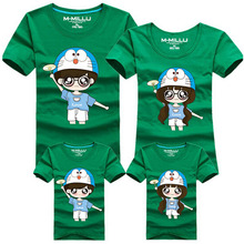 2016 Spring Summer Family Matching Outfits Short-Sleeved Cotton T-shirt Women Kids Clothing Top Tees Family Look Family Fitted