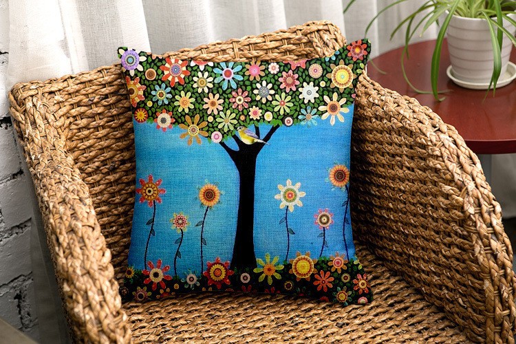 blur tree family cushion cover