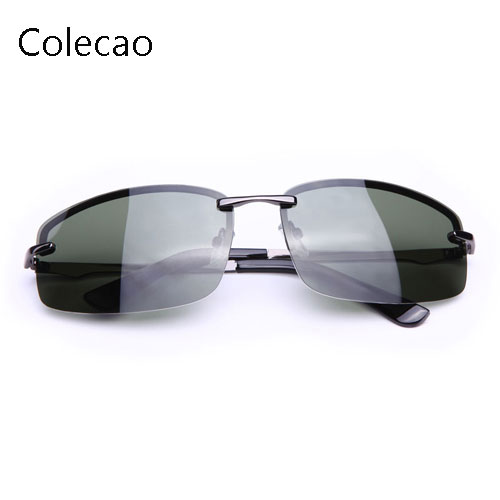 Мужские поляризованные солнечные очки сплав без оправы очки Pesca вождения на открытом воздухе ретро для спорт очков солнца модной lentes R9
