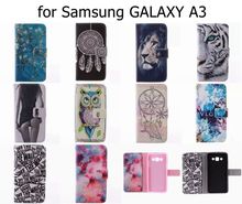 Printing Picture Magnetic Leather cover For Samsung Galaxy A3 A300 Case Flip with Wallet and Stand
