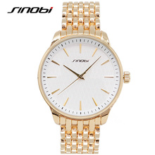 2016 New Sinobi Men Watches Top Brand Luxury Yellow Gold Full Steel Men’s Quartz Watches Fashion Luxury Watch Male Clock Hours