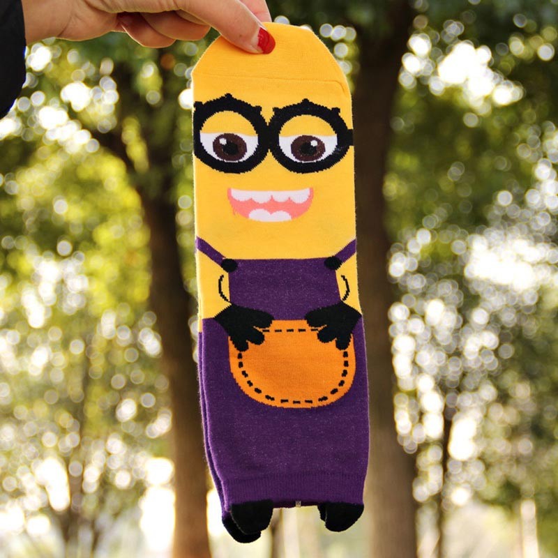 new arrival yellow Minions Women\'s spring Socks Little Yellow People Series Sock fashion new designer cute meias femininas calca