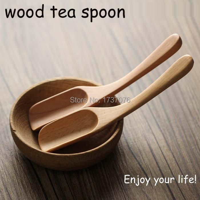 1pc Japanese style vintage beech wooden tea spoon ...