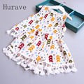 Hurave Girls Sets 2017 New Children Clothing Sets Water Droplets Print WithTassel Clothes Print Pants 2Pcs