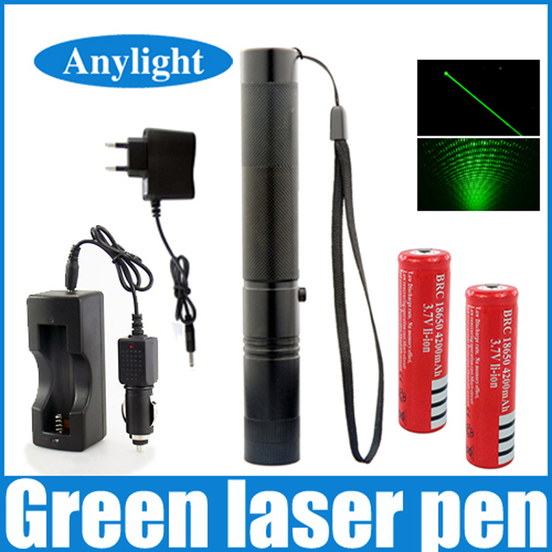 Гаджет  Green Laser Pen 303 Burning 532nm Green Laser Pointer Lazer Beam Military Lasers + 2*18650 battery + DC/Car Charger WLL04 None Компьютер & сеть