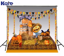 KATE photography backdrops of happy halloween scarecrow pumpkins witch background trick or treat photo for studio
