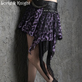Japanese Harajuku Rivet Chain Street Fashion Asymmetrical Punk Rock Skirt Sexy Leopard Print Women High Waist