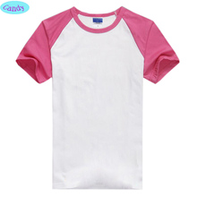 2016 summer style high quality cotton t shirt Raglan sleeve t shirt girls blank t-shirts kids children tops & tees T9