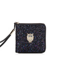 New Korean Style Fashion Zipper Wallet Dazzling Rhinestone And Sequin Ornament Fashion Purse Cute Cartoon Animal