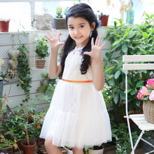 2016 Summer Evening Dress Teens Girls Boutique Tutu Dress Plaid White Mermaid Frock Design for Kids Age 3 4 5 6 7 8T Years Old