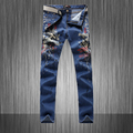 Summer style New famous designer men jeans slim fit skinny hip hop pant rock painted graffiti