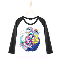 2015 new tops 100% cotton children clothes t-shirt kids horse pony shirts boys long sleeve t shirt girls tees tops Free shipping