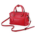 Trendy Fashion Boston Bag Women Luxury Concise Handbag Embossed PU Occident Style Bag Ladies Designer Shoulder