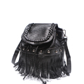 New Fashion Fringed Backpack Multi purpose Bag Designer Knitting Rivet Tassel Bucket Bag Women Cheap Shoulder