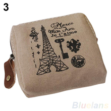 Classic Retro Canvas Tower Wallet Card Key Coin Purse Bag Pouch Case 4 pattern for Women