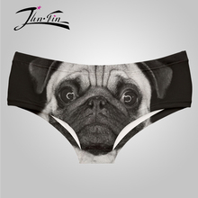 pug dog black white underwear cueca 3D wholesale sexy panties for women culotte femme lingerie briefs
