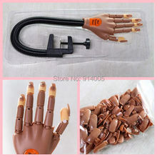 1 hand 200 tips Professional Nail Trainer Tool Super Flexible Fingers Personal Salon Adjustable Practice Hand