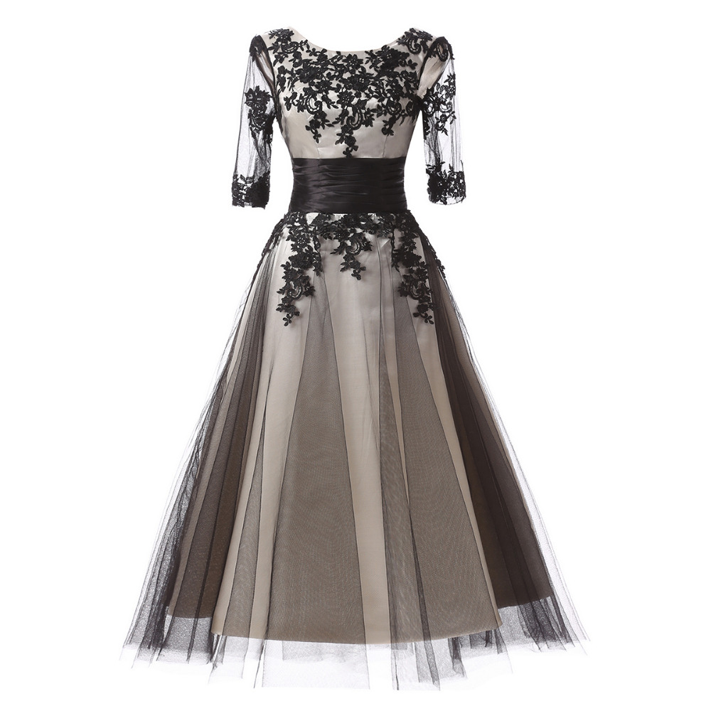 evening gowns tea length