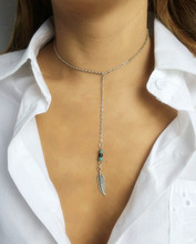 New Fashion accessories jewelry leaf feather dangle necklace gift  for women girl wholesale N1607