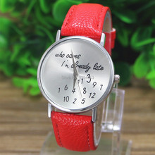 2016 Who Cares I m Already Late Irregular Figure High Quality Women Wristwatch Fashion Watches Quartz