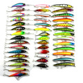 43 Pcs Pack 6 Model Minnow Fishing Lure 3D Fish Eye Minow Hard Plastic Fishing Wobblers