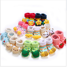 1 Pair Baby sock Anti Slip Newborn 0-18Month Cotton Lovely Cute Shoes Animal Cartoon Slippers Boots Boy Girl Skid Socks/B12