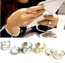 2015 New 3Pcs/Set Fashion Top Of Finger Over The Midi Tip Finger Above The Knuckle Open Ring For women Fashion Jewelry