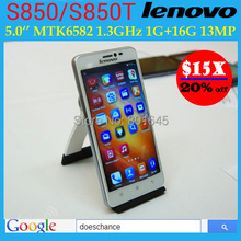 Original  Lenovo S850 3G Smartphone 5inch MTK6582 Quad Core Android 4.4 IPS Screen Dual Sim Card Dual Camera 13.0MP  Cell phone