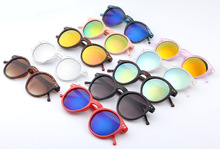 Fashion multicolour 2015 mercury Mirror glasses men sunglasses women male female coating sunglass gold round OCUL