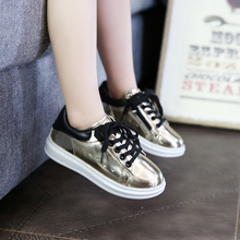 2016 Spring new style Children’s fashion sports shoes Girls child Light leather shoes boy Low help Kids’ leisure Sneakers A093