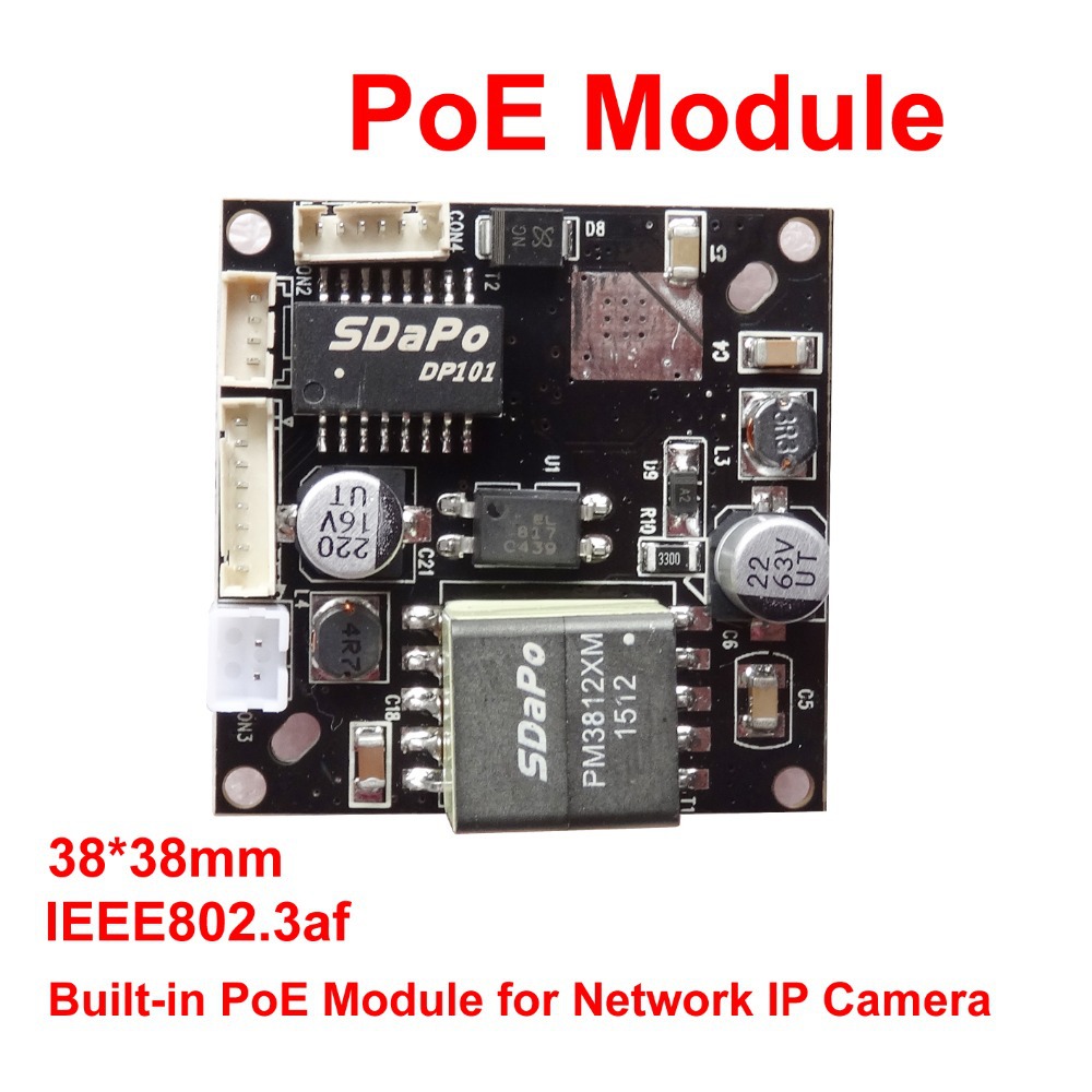 Free Shipping PoE Module board for Security CCTV Network IP Cameras Power Over 12V 1A