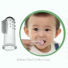 Free Shipping 1 Pcs Soft Silicone Safe Baby Kids Finger Toothbrush Gum Brush For Clear Massage