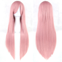 80cm Cosplay Wigs 20 Color Long Straight heat resistant Cos Wigs with bangs style synthetic hair wig anime Party 2106 New