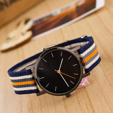 Colour mixture weaving rope band Simple Sports classical black dial Analog Quartz relogio Watch Sports casual