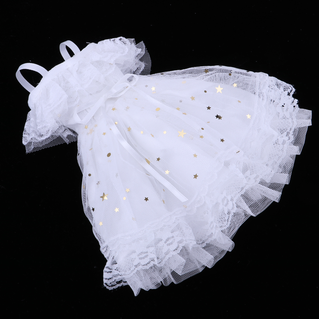 1//4 BJD Dress Off Shoulder Lace Mesh Princess Dress White Fits for Night Lolita