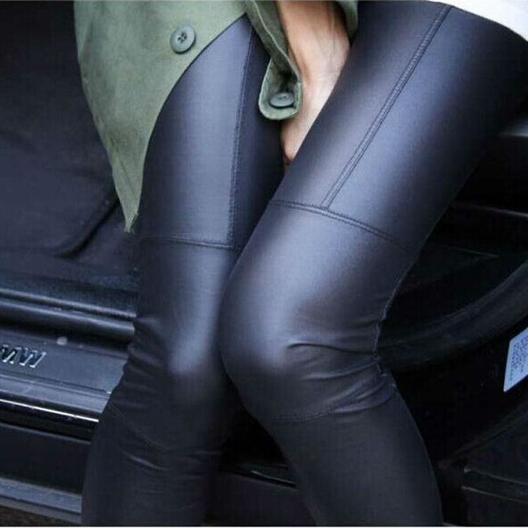 2015 splicing imitation leather leggings 2